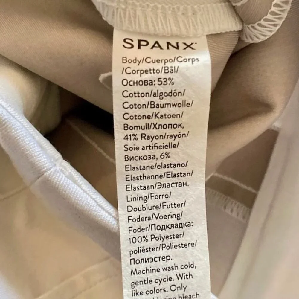 NWT Spanx On-The-Go Slim Straight Pant Classic White,  Size Extra Small Tall - Picture 5 of 8